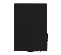 Biberna 77155/001/040 Jersey Stretch Fitted Bed Sheet, black, 140 x 200 cm - 160 x 200 cm