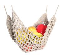 Bibest Fruit Hammock, Macrame Fruit Hammock Under Cabinet, Sturdy Macrame Hangings Storage Basket, Banana Hammock for Kitchen Living Room Boat RV Fresh Fruit Storage