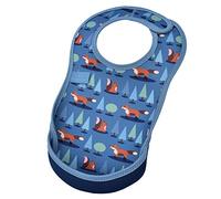 Bibetta Bib - Premium Neoprene Ultrabib for Comfort - Waterproof baby bibs - Weaning bibs with Crumb Catcher Pocket for Feeding Babies and Toddlers - Roll Up and Machine Washable (Blue Fox)