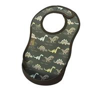 Bibetta Bib - Premium Neoprene Ultrabib for Comfort - Waterproof baby bibs - Weaning bibs with Crumb Catcher Pocket for Feeding Babies and Toddlers - Roll Up and Machine Washable (Dinosaurs)