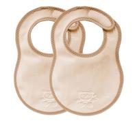 Bibetta Newborn Bibs 2 Pack - Soft Plush & Waterproof Baby Bibs for Newborns Feeding and Dribble (Cream)