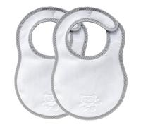 Bibetta Newborn Bibs 2 Pack - Soft Plush & Waterproof Baby Bibs for Newborns Feeding and Dribble (White)