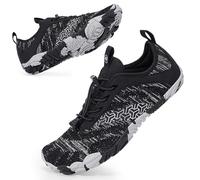 BibHoly Barefoot Shoes for Men and Women, Lightweight Breathable Trail Running Shoes, Non-Slip Fitness Shoes for Gym and Outdoor Activities, A05 Black, 4 UK