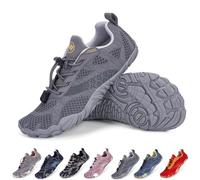 BibHoly Barefoot Shoes Women's Men's Barefoot Shoes Lightweight Breathable Trail Running Shoes Non-Slip Fitness Shoes Walking Shoes with Zero-Drop Solhe, 5j05 dark grey, 12 UK