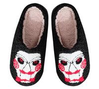 BibHoly Halloween Pumpkin Slippers for Women, Winter Warm Novelty Plush Spooky Slippers, Soft Plush Comfy Warm Spooky Halloween Pumpkin House Slip On Slippers for Autumn Winter