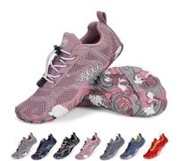 BibHoly Women's & Men's Barefoot Trail Running Shoes, Breathable, Non-Slip, Zero-Drop, Wide Toe, 4j04 Pink, 5 UK