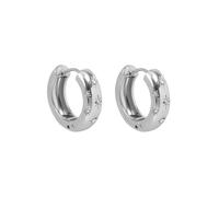 Bibi Bijoux Women's Silver 'Pavé Star' Stainless Steel Hoop Earrings Bibi Bijoux Silver One Size