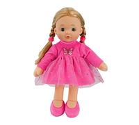 Bibi Doll 12" Rag Doll Betty Rags - Baby Dolls For Girls Boys - Rag Doll With Hair, Vinyl Styling Head, Cuddly Soft Body, Open Close Eyes, Pink Clothes - Gifts For Girls Boys Ages 18 Months And Up