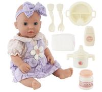 Bibi Doll 16" Baby Doll Moving Eyes & Accessories Kids Feeding Playset Role Play