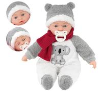 Bibi Doll - 16" Sleeping Baby Doll with Soft Body, Closing and Opening Eyes, Sounds, Dummy and Fluffy Koala Outfit with Hat and Scarf, Doll for Kids Ages 18 Months +
