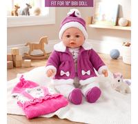 BiBi Doll 18" Baby Girl Doll Clothes Set of 2 Outfits Pink Jumpsuit & Unicorn Jacket