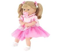 Bibi Doll 18" Realistic Baby Doll Girl Elizabeth in Pink Floral Outfit with Hair, Sounds & Dummy - Cuddly Soft Body with Vinyl Limbs, Talking Feature - Great for Girls & Boys Aged 18 Months+