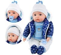 BiBi Doll 20" Baby Boy Doll - Large Lifelike Size, Soft Body, with Dummy & Sounds in Blue Coat Outfit, Toy for Boys & Girls Aged 18 Months+