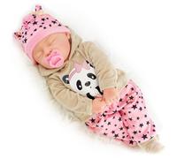 Bibi Doll 20" Baby Girl Doll - Large Lifelike Size, Sleeping Baby Doll, Soft Body, with Dummy & Sounds in Panda Themed Outfit, Toy for Boys & Girls Aged 18 Months+