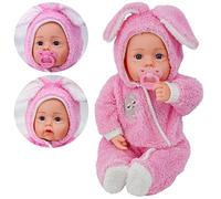 BiBi Doll 20" Baby Girl Doll - Large Lifelike Size, Soft Body, with Dummy & Sounds in Baby Pink jumpsuit, Toy for Boys & Girls Aged 18 Months+