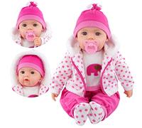 BiBi Doll 20" Baby Girl Doll - Large Lifelike Size, Soft Body, with Dummy & Sounds in Spotty Coat Outfit, Toy for Boys & Girls Aged 18 Months+