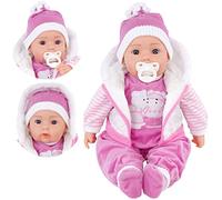 BiBi Doll 20" Baby Girl Doll - Large Lifelike Size, Soft Body, with Dummy & Sounds in White Coat Outfit, Toy for Boys & Girls Aged 18 Months+