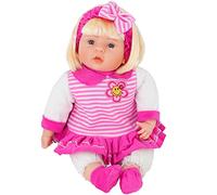 BiBi Doll 24" Chubby Baby Girl Doll with Hair - Large Lifelike Size with Soft Body & Sounds in Pink Outfit, Realistic Toy for Girls & Boys Aged 3 Years+