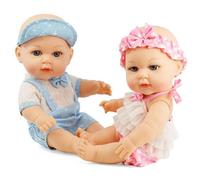 Bibi Doll Anatomically Correct Twin Baby Dolls 14 Inches Full Vinyl Body Newborn Toy Bibi Doll