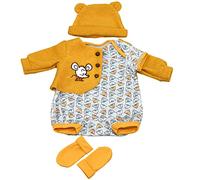 BiBi Doll Baby Boy Doll & Reborn Clothes Set, 20" (50cm) - Yellow Mouse Jumpsuit Outfit with Matching Hat & Mittens - Role Play Toys & Accessories for Girls & Boys