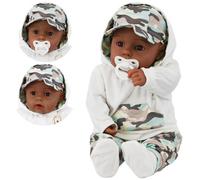 Bibi Doll Baby Doll Boy 20" Ethnic Black, Soft Body, Sounds & Dummy - Camo Bibi Doll Toy
