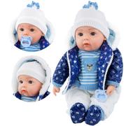 Bibi Doll Baby Doll Boy 20" Lifelike Soft Body With Sounds & Dummy - Blue Bibi Doll Toy