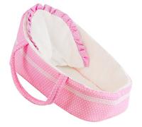 Bibi Doll Baby Doll Carry Cot Bed Carrier Fits 15" Pink Moses Basket Bassinet Bibi Doll