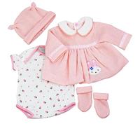 BiBi Doll Baby Girl Doll & Reborn Clothes Set, 20" (50cm) - Pink Bunny Dress Outfit with Matching Hat & Mittens - Role Play Toys & Accessories for Girls & Boys