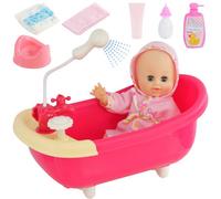 Bibi Doll Bathtub & Doll Set With Functional Shower Pretend Role Play Toy Kids Bibi Doll