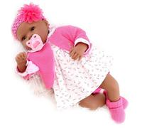 BiBi Doll Bibi Black Baby Doll Reborn Ethnic Girl 20 Inches Realistic Outfit And Accessory Toy
