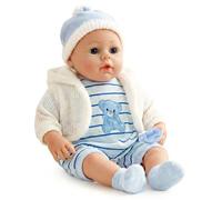 BiBi Doll Bibi Lifelike Baby Doll Boy 18 Inches Soft Bodied Blue Design Sounds Toy