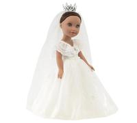Bibi Doll Bride Lily 18-Inch Fashion Doll with Wedding Gown, Crown & Veil - Realistic Hair Doll for Girls, Articulated Vinyl, Enhances Child Development, for Ages 3+