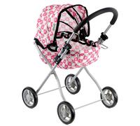 BiBi Doll Classic Baby Doll Pram Foldable Dolls Pushchair Toy Metal Frame Buggy BiBi Doll