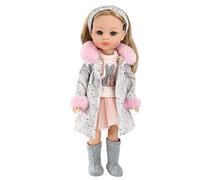 Bibi Doll Emma Olsson Fashion Doll - 15 Inch Stylable Blonde Hair, Movable Limbs, Rotatable Head, Chic Outfit with Pink Skirt & Grey Coat, Play Doll for Girls & Boys, Ages 3+