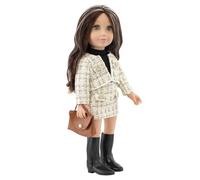 Bibi Doll Kiara 18-Inch Fashion Doll with Clothes & Accessories, Realistic Green Eyes & Brown Curls, Long Hair Doll for Girls, Dress Up & Educational Play, Ages 3+