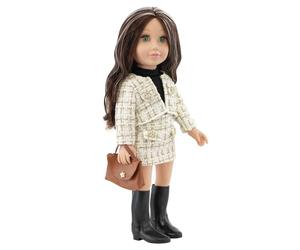 Bibi Doll Kiara 18-Inch Fashion Doll with Clothes & Accessories, Realistic Green Eyes & Brown Curls, Long Hair Doll for Girls, Dress Up & Educational Play, Ages 3+