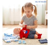 BiBi Doll Large Set of 2 Baby Doll Clothes BiBi Doll 18" Outfit Black/Red and Blue Designs