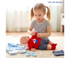 BiBi Doll Large Set of 2 Baby Doll Clothes BiBi Doll 18" Outfit Black/Red and Blue Designs