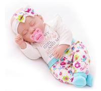 BiBi Doll Lifelike Soft Sleeping Baby Doll Girl Toy BiBi Doll White Design & Sounds 18"