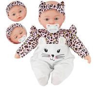 Bibi Doll Moving Eyes Kitten Baby Doll Sleeping Eyes Soft Sound 16" Bibi Doll