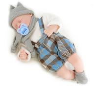 Bibi Doll Realistic Baby Doll Clyde - 18-Inch Soft-Bodied Newborn Boy with Interactive Sounds, Trendy Blue Tartan Outfit, Great for Girls & Boys, Develops Social Skills, Ages 18 Months+
