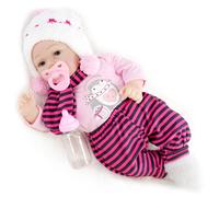 BiBi Doll Reborn Baby Doll Soft Body Girl 17" Realistic Lifelike with Dummy Bottle