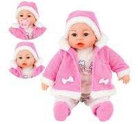 Bibi Doll Soft-Bodied Baby Doll Pink Coat Bibi Doll 18" Lifelike Large Size Dummy & Sounds
