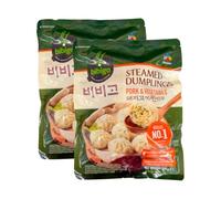 Bibi-go's Pork Vegetable Steamed Dumplings Frozen Pan Fry Dumpling Authentic Korean Taste Origin Korea 560g Pack Of 2