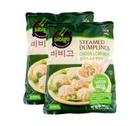 Bibi-go's Steamed Chicken Coriander Dumplings Frozen Asian Appetizer Microwave Ready Origin Korea 560g Pack Of 2