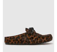 BIBI LOU Women's Alexia Mule Sandals in Black & Brown, Leopard Print, Size: 4 UK 4 (EU 37)