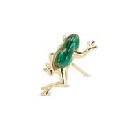Bibi van der Velden mini frog stud malachite and quartz earring - Gold One Size