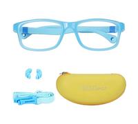 BiBiBear Unbreakable Kids Glasses, Ultra Flexible 180° TR90 Frame, Lightweight Secure Fit for Boys & Girls Ages 2-5, Blue(new)