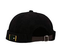 bibididi Unisex Letters Label Velvet Beanie Docker Cap Retro Rolled Cuff Sailor Skull Hat,Velvet Beanie Docker Cap,Black