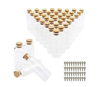 BiBiFly 40pcs 20ml Mini Glass Jars Bottles with Cork Stoppers, Clear Wish Bottles/Mini Vials Cork/Message Glass Bottle for Wedding Party Favors, DIY Arts Crafts Decoration etc